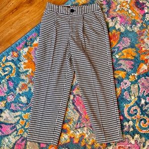 Gingham Wide- Leg Pants